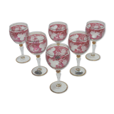 Box of 6 wine glasses in crystal of boheme