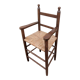 Chair armchair high child wood seat straw vintage