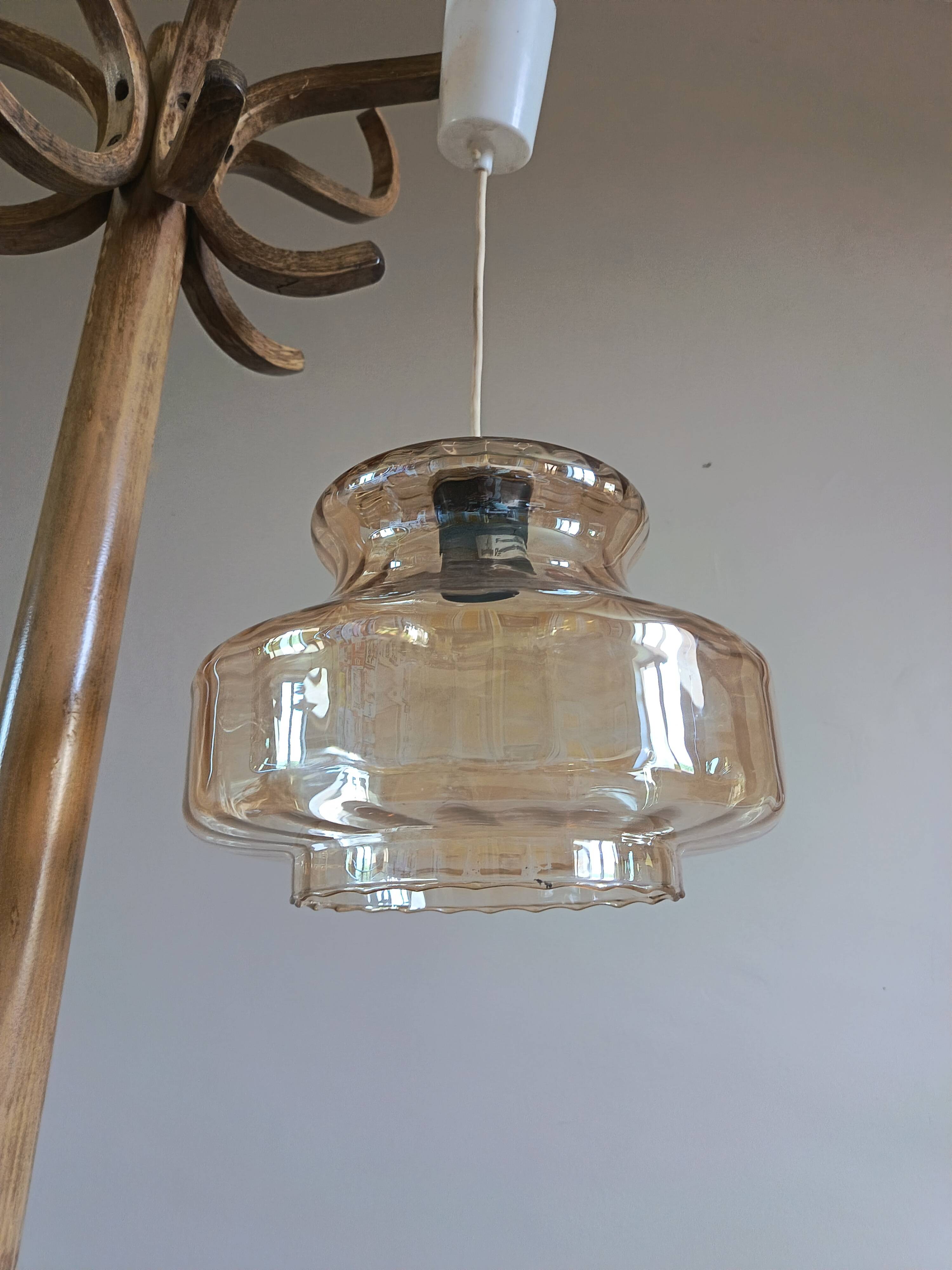 Suspension en verre années 70