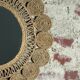 Vintage woven alfa mirror 1960 Diam 60 cm