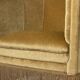 Mid century gold fringed velvet tub armchair
