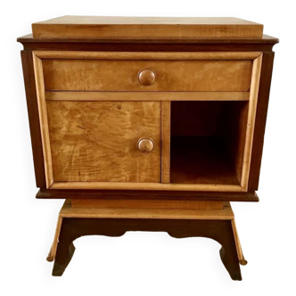 Bedside table in art deco elm burl from the 30s and 40s