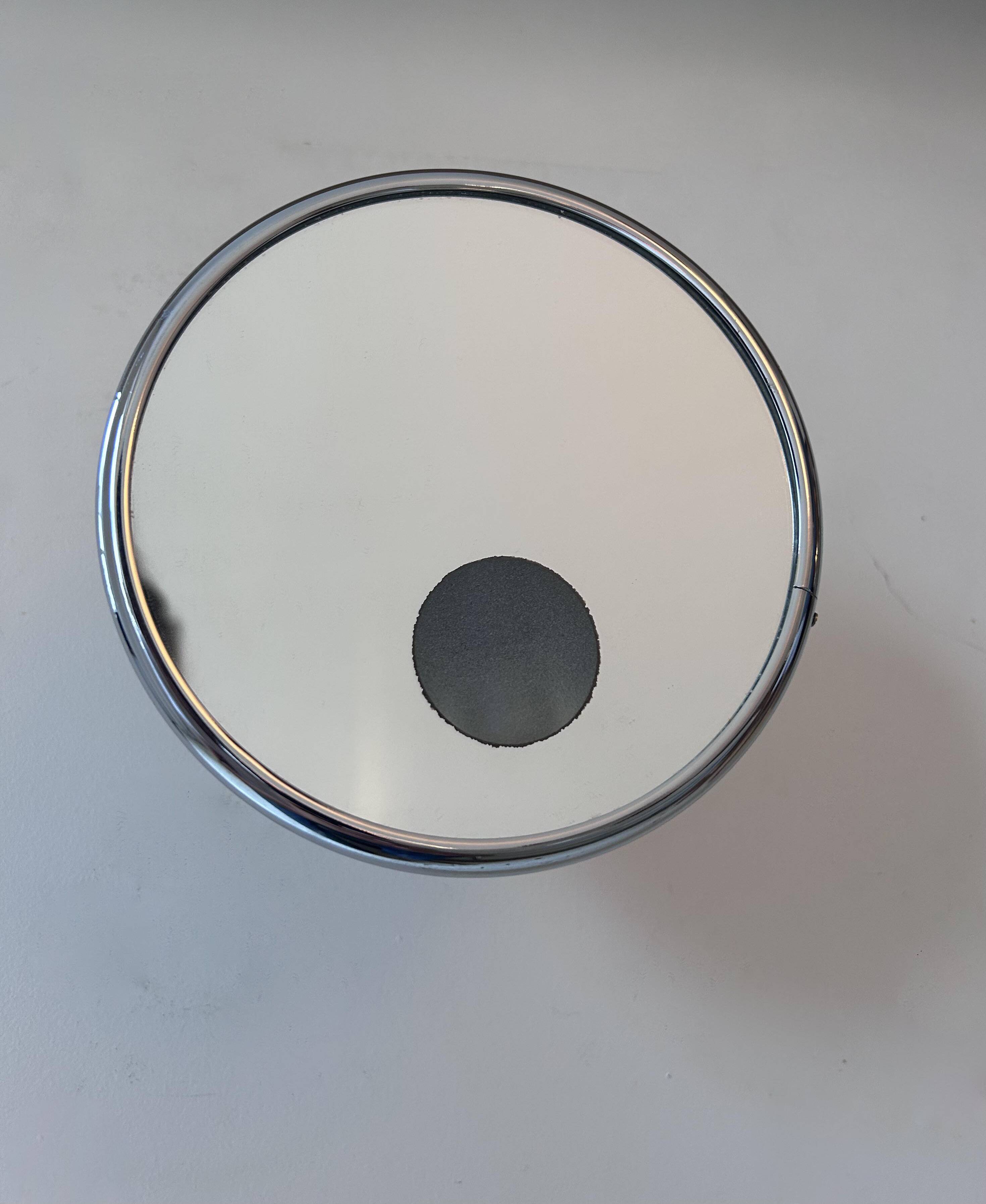 Vintage adjustable chrome mirror, magnifying and illuminating, France 1970