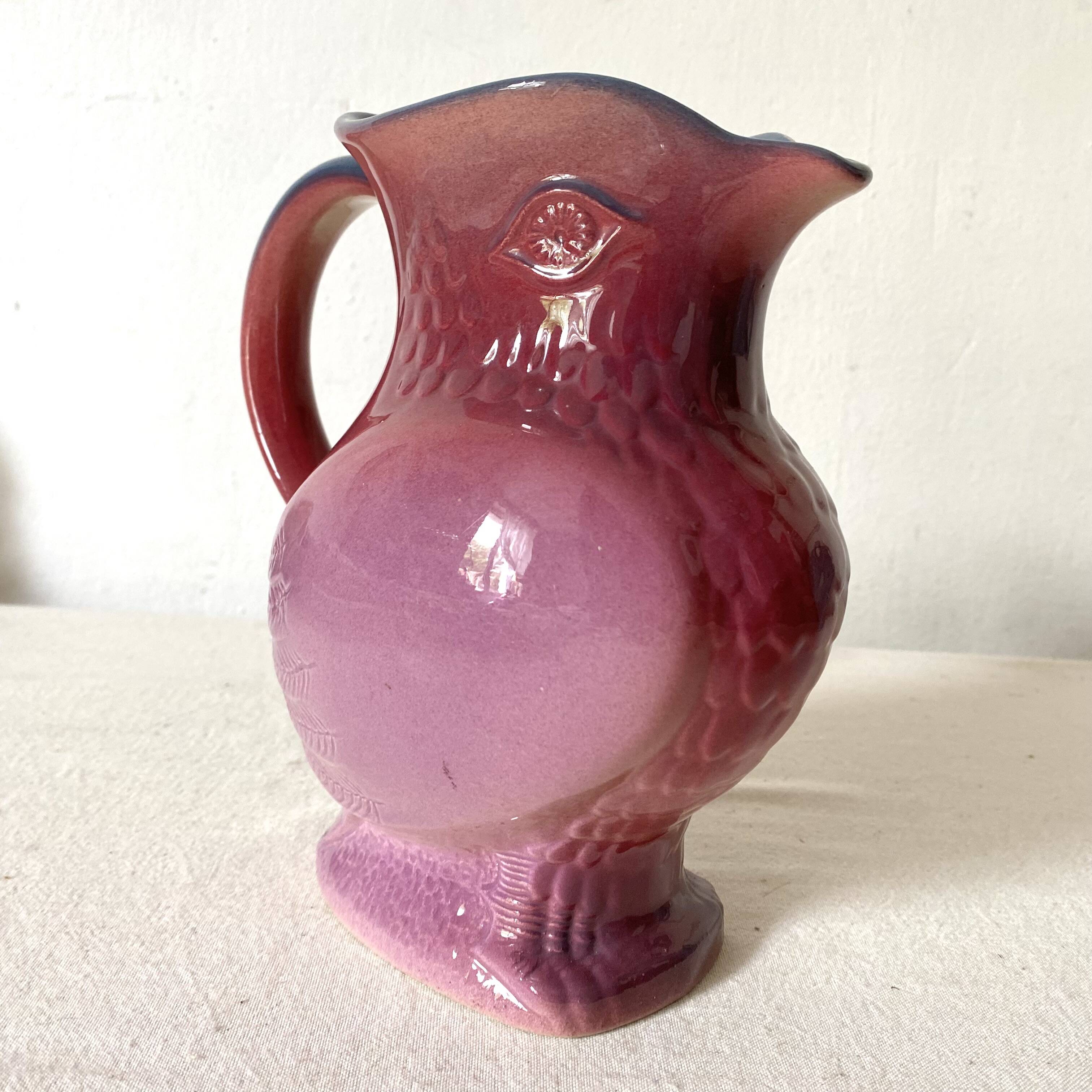 Zoomorphic pitcher, Saint Clément earthenware owl