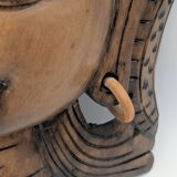 Sculptural Mask Wood - Face & Royal Cobra (Naga) - Tribal Art Indonesia