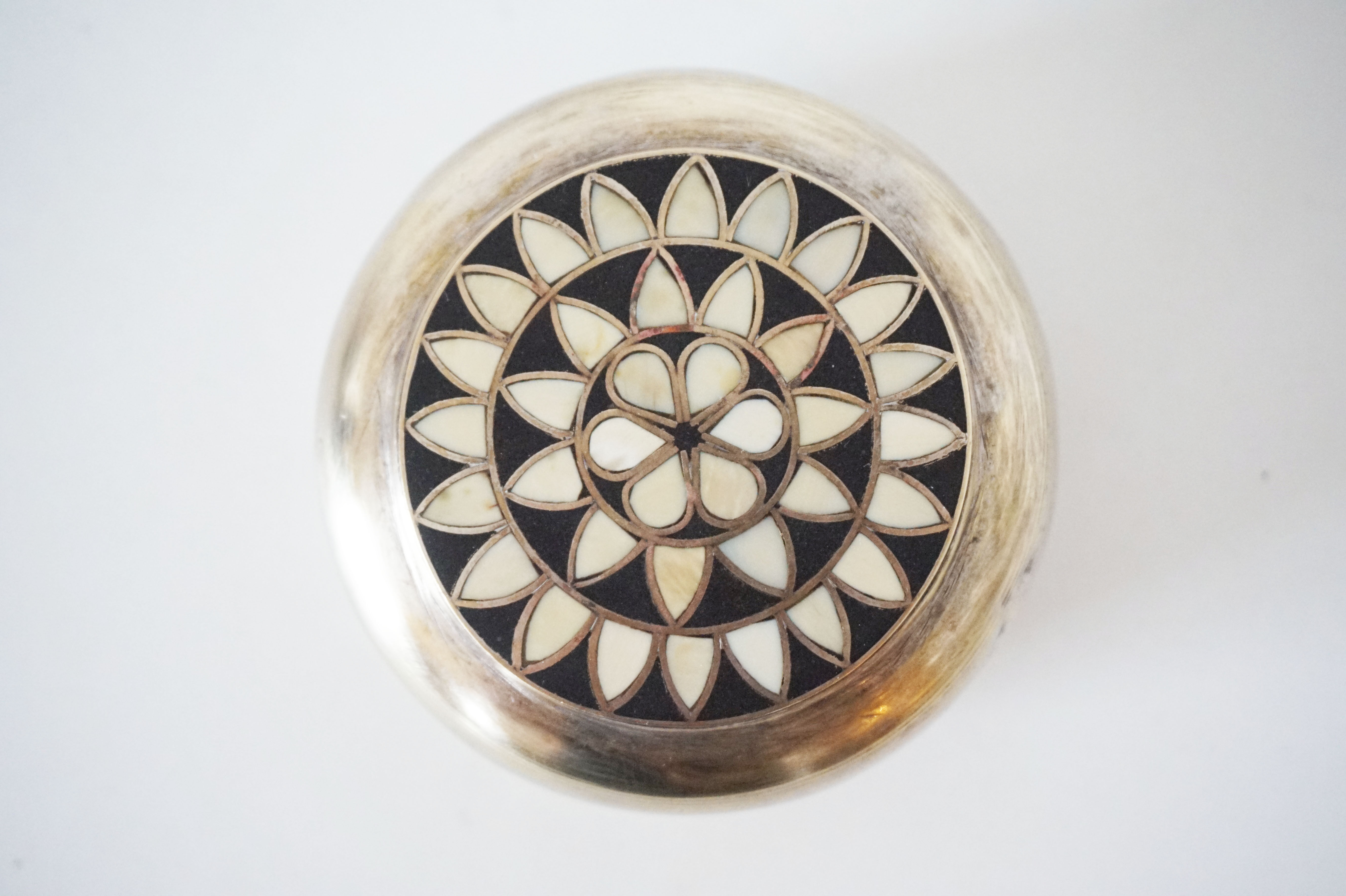 Brass and mother-of-pearl box