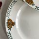 6 antique earthenware dessert plates, ironstone, Moulin des Loups Aubépine