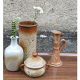 Potter's top cylinder vase in enamelled sandstone