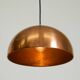 Original Italian Mid Century Modern copper dome pendant light
