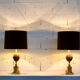 PAIR OF GILDED METAL LAMPS  70'