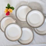 Set of 6 dinner plates, Digoin Sarreguemines, Valence model