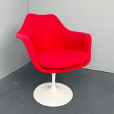 Tulip chair – swivel armchair red, by Eero Saarinen for Knoll International, Italy, 1960s