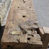 Very old oak carpenter's workbench - A charming piece of trade furniture.