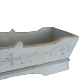 Antique Liberty painted, shaped and engraved wooden flowerpot holder