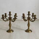 Pair of brass candlestick holders.