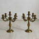 Paire de bougeoirs chandeliers candélabres en laiton