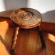 Turned wooden tripod stool