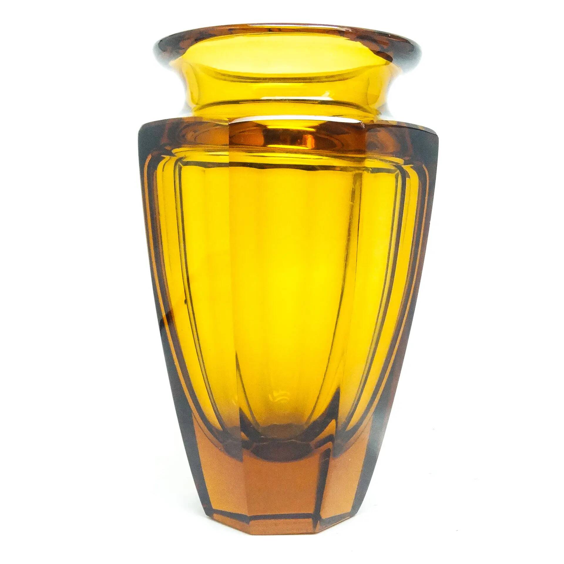 Art Deco vase, crystal, designed by J. Hoffmann, Czechoslovakia, 1930s