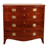 Commode bombée en acajou et incrustations, circa 1800