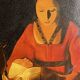 De la Tour, HST reproduction The Newborn gilded frame 20th century