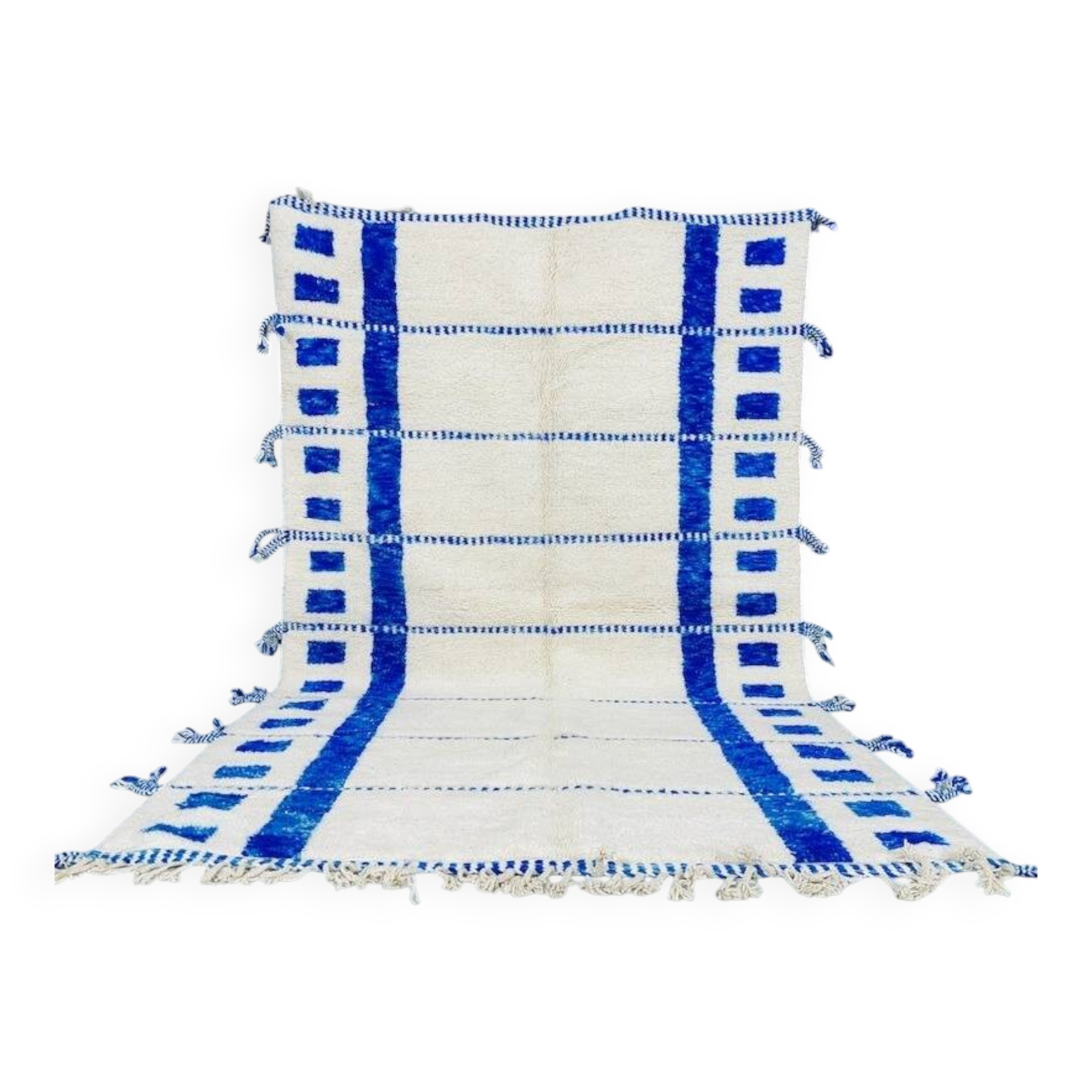 Handmade blue rug 250cm x 150cm