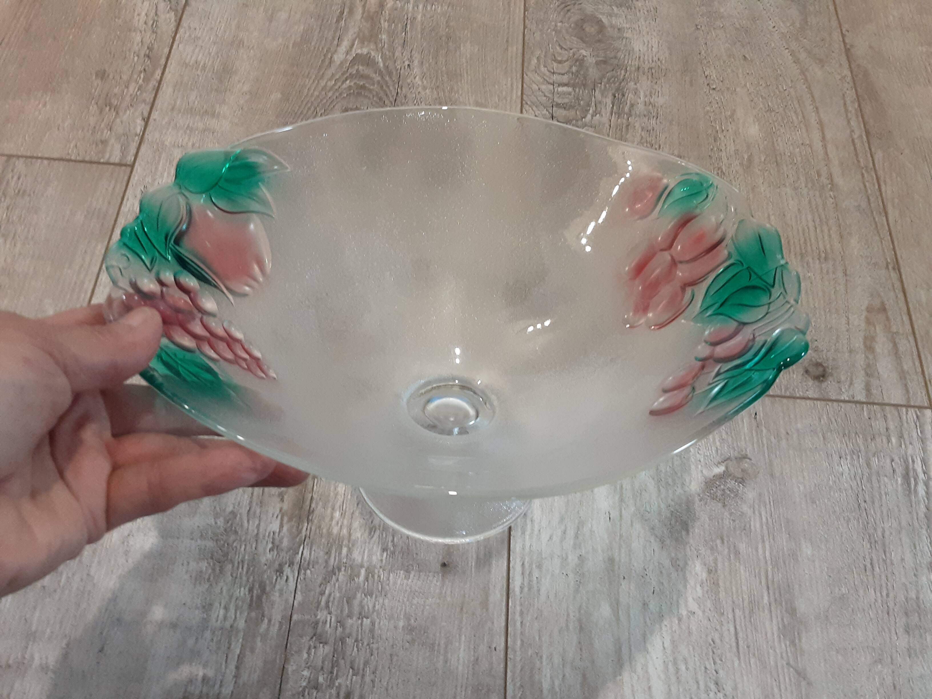 Large salad bowl on crystal foot