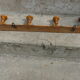 Bamboo style wooden coat holder 40s, 8 hooks