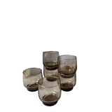 6 verres à eau Arcoroc Tivoli en verre fumé, France années 1980