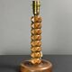 Mid-Century modern brutalist wood turned table lamp Charles Dudouyt style