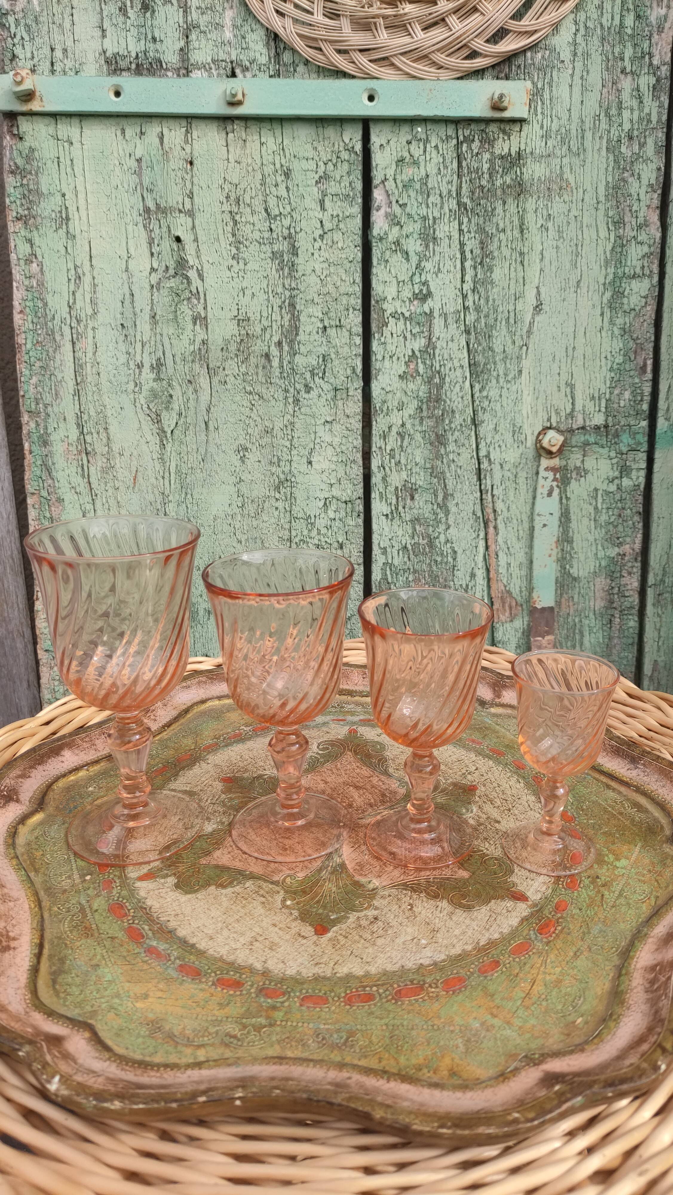 Rosaline D'arcoroc Luminarc pink wine glasses