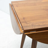 Folding walnut coffee table from the 1950s, Czechoslovakia
