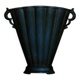 Just Andersen Art Deco Vase in Patinated Disco Metal, Denmark, 1930s, Model D20