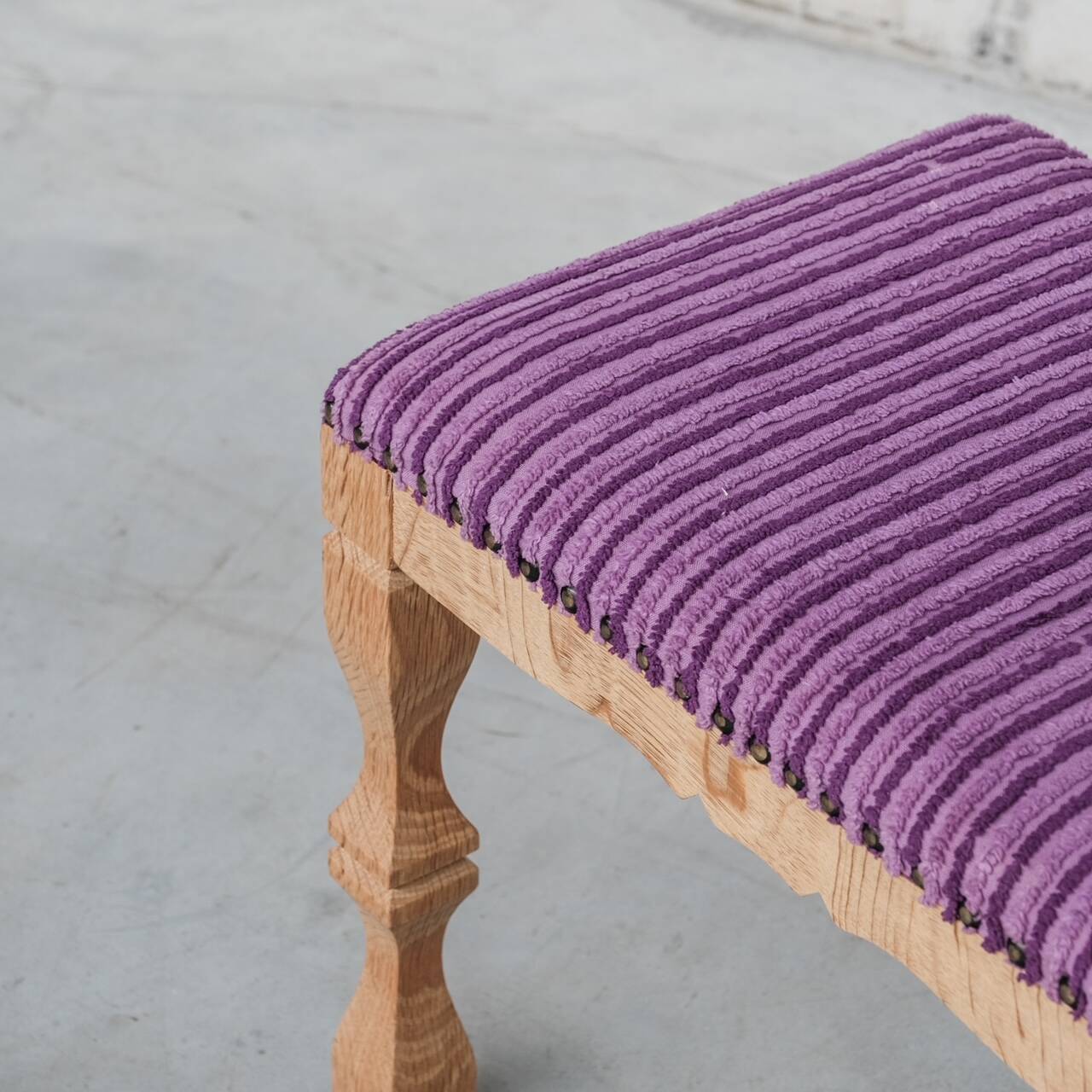 Oak Danish Mid-Century Stool style Henning Kjaernulf