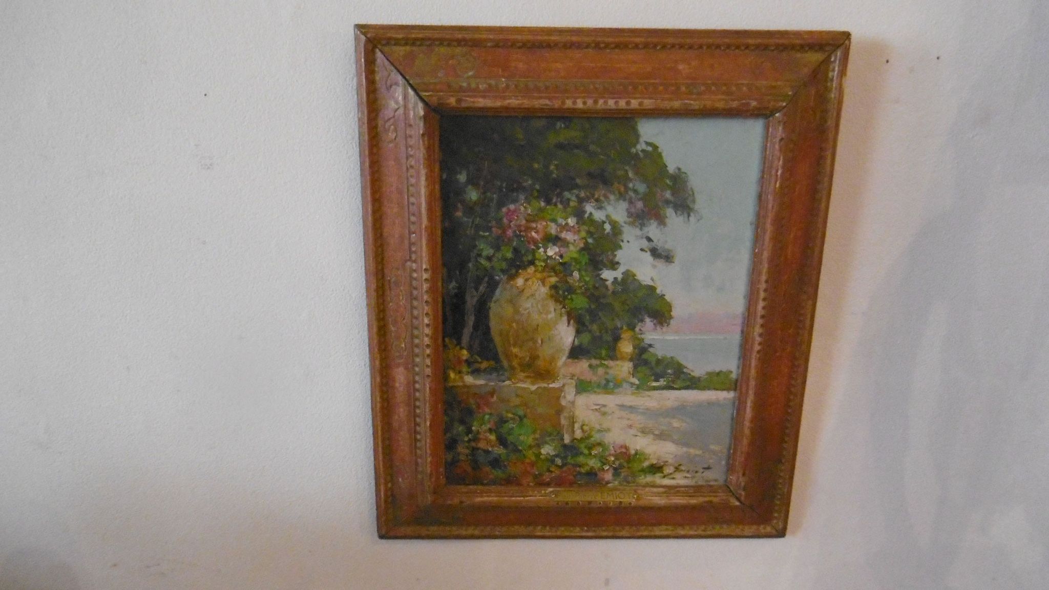 Peinture huile signee Paul Pierre Emiot - jarre provencale