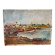 Boats in the small port, signed F. Lombard