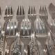 12 forks, 12 fish knives, silver-plated metal, rocaille pattern