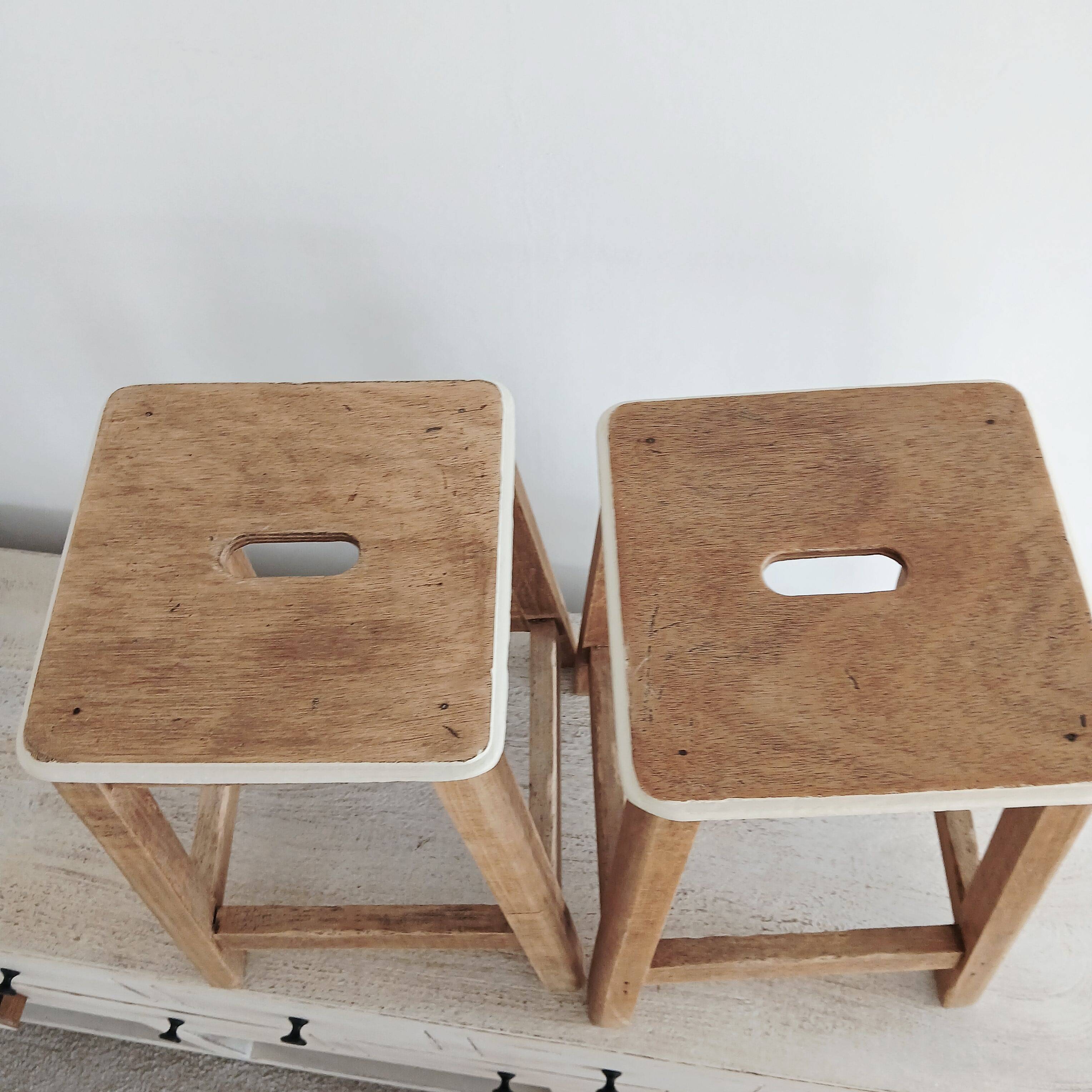Tabourets d’atelier a poignee vintage