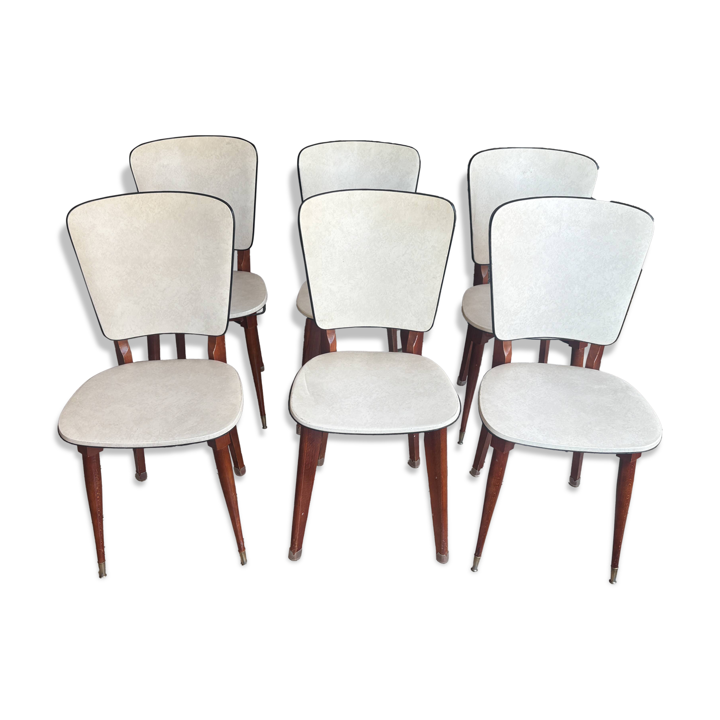 Set of mid-century Scandinavian-inspired chairs.