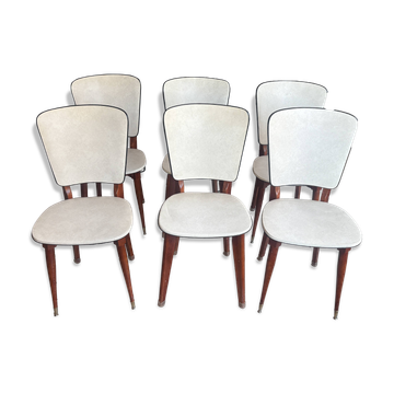 Set of mid-century Scandinavian-inspired chairs.