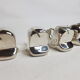 Set of 5 named "whales" in silver metal