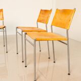 4 "SE06" cognac leather chairs by Martin Visser for Spectrum 80's