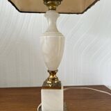 Vintage bedside lamp with marble base and gold metal