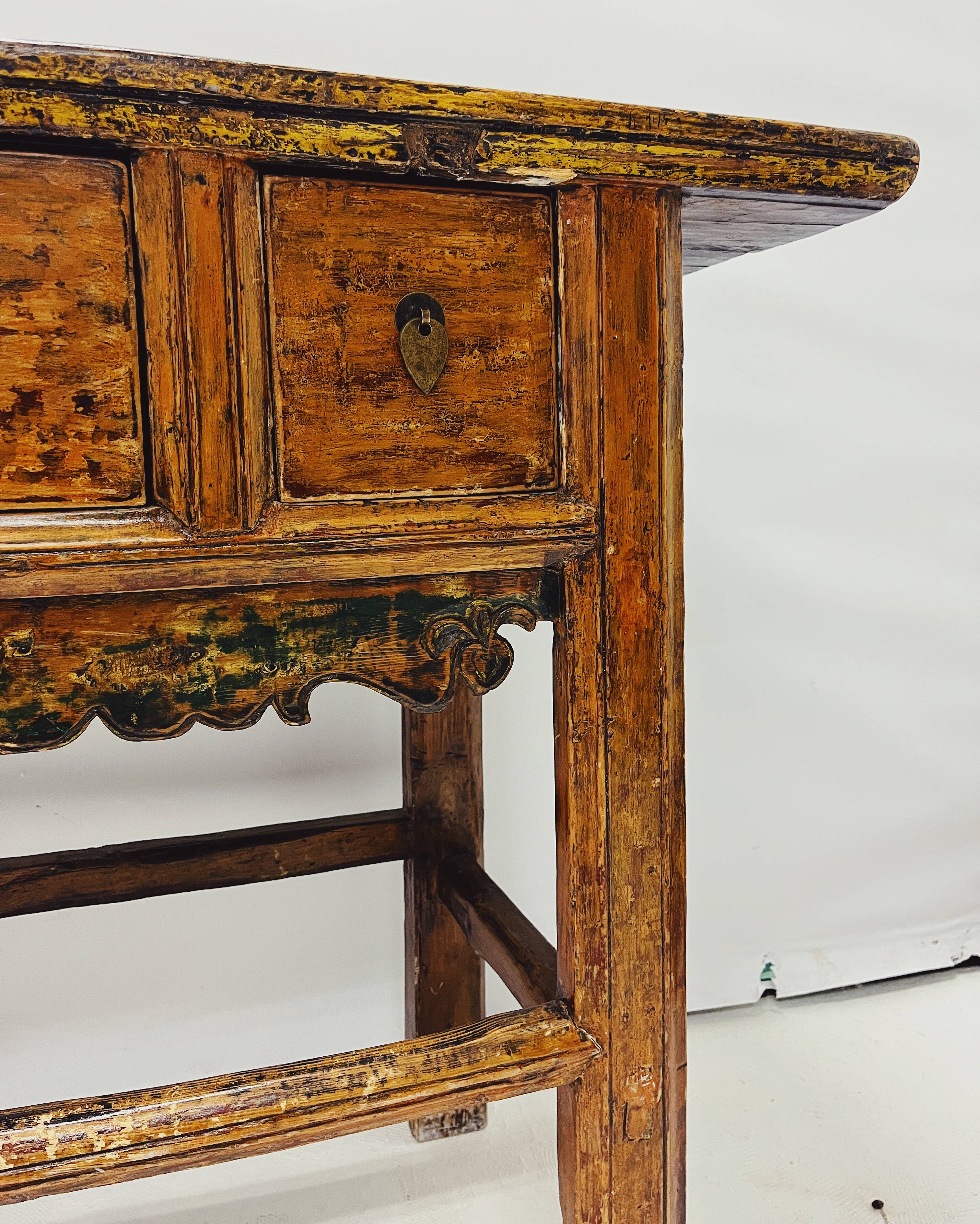 table console en bois ancien