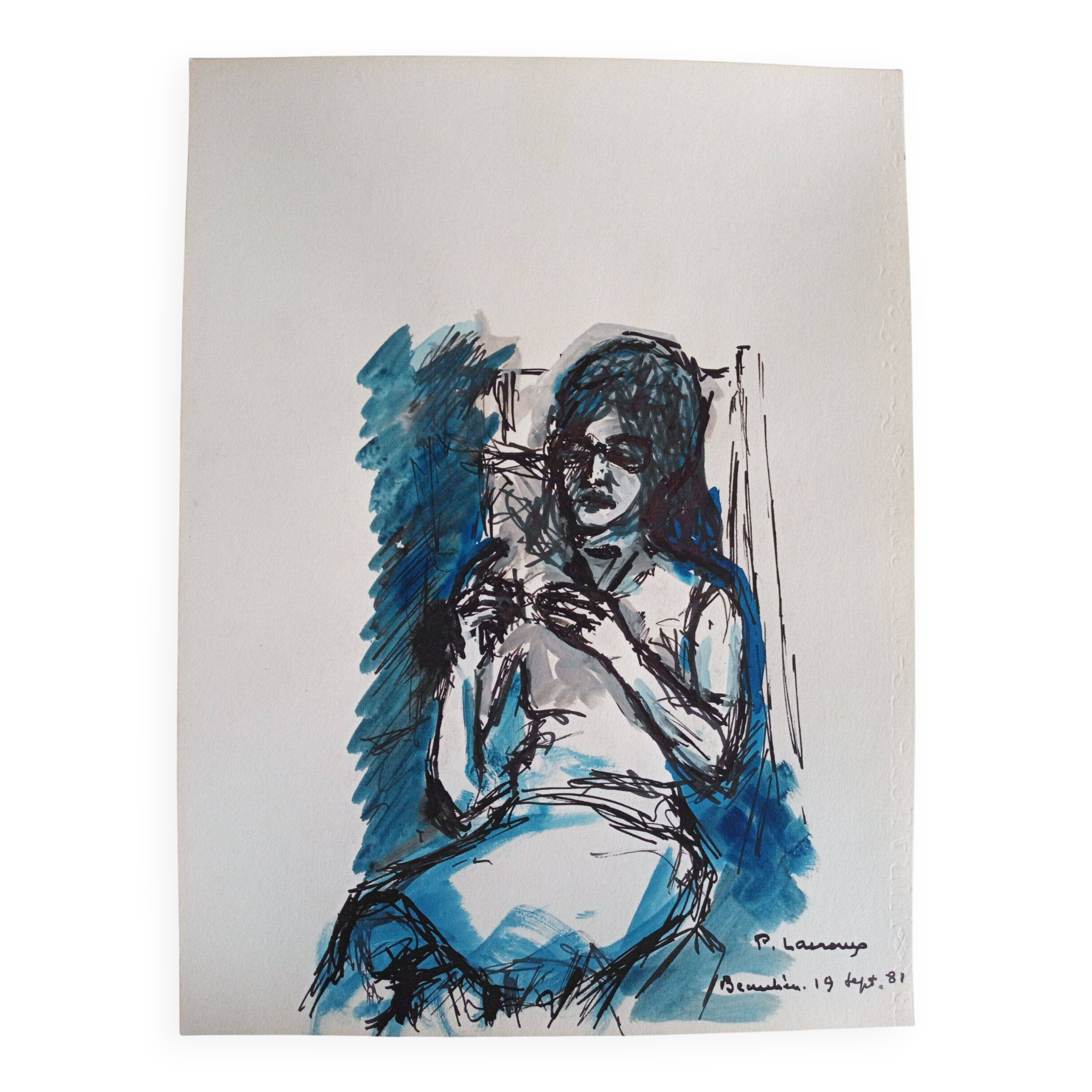 Gouache on paper, signed Pierre Lacroux (1909-1993) and dated 81