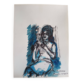 Gouache on paper, signed Pierre Lacroux (1909-1993) and dated 81
