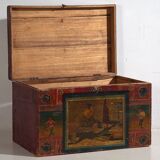 Antique Chinese brown storage trunk (c.1900) #6
