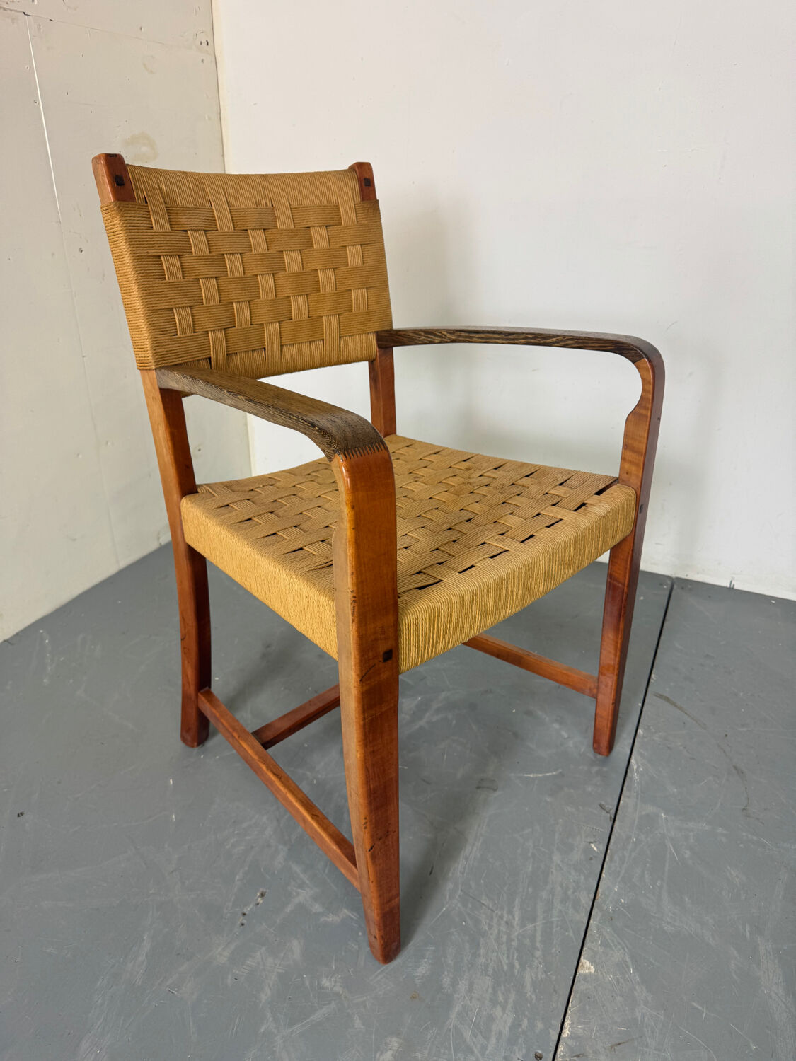 High quality Scandinavian Style Wood and Rope Armchair, 1970s