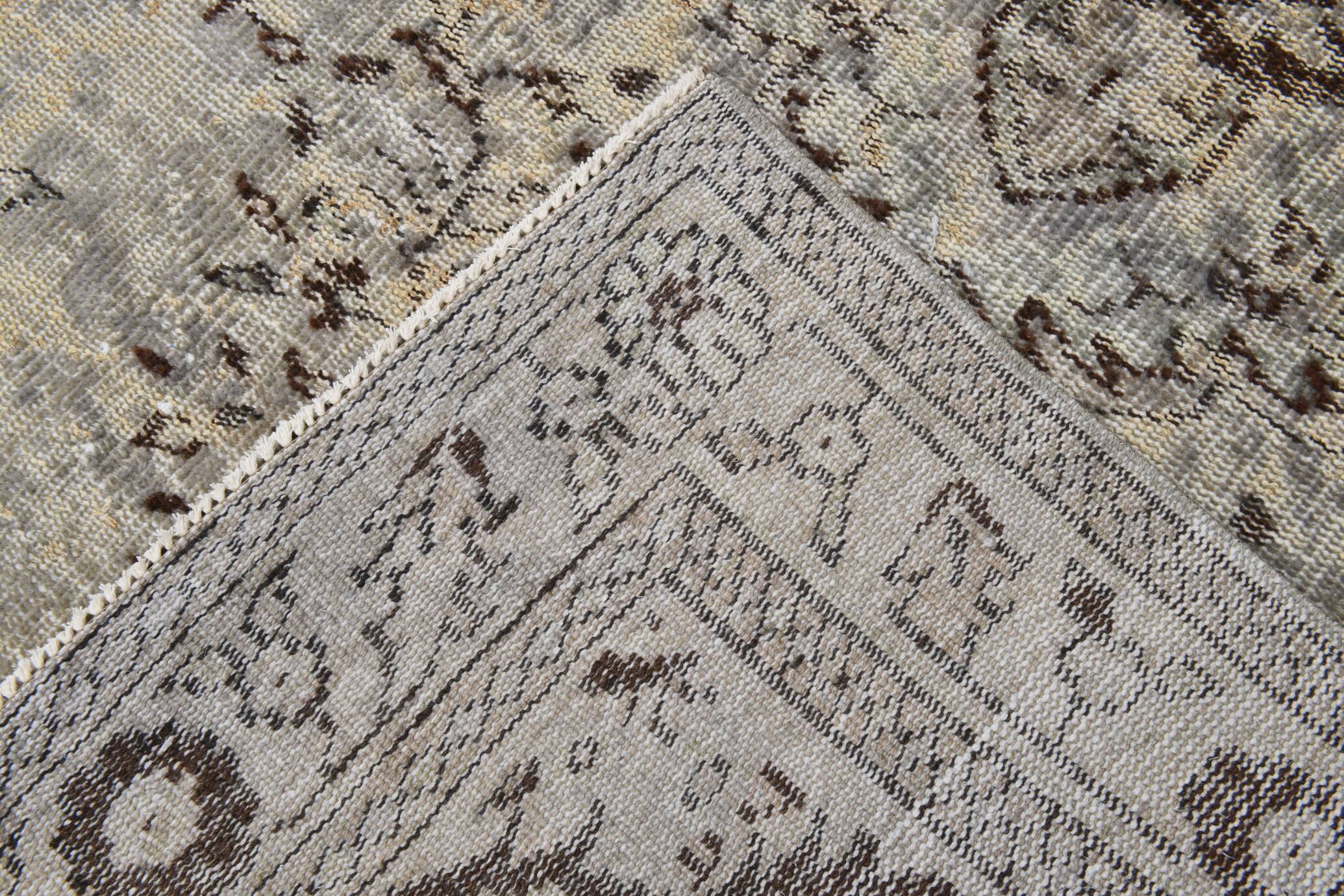 5x10 Distressed Brown Vintage Rug, 164x295Cm