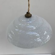 Suspension vintage en verre de Clichy