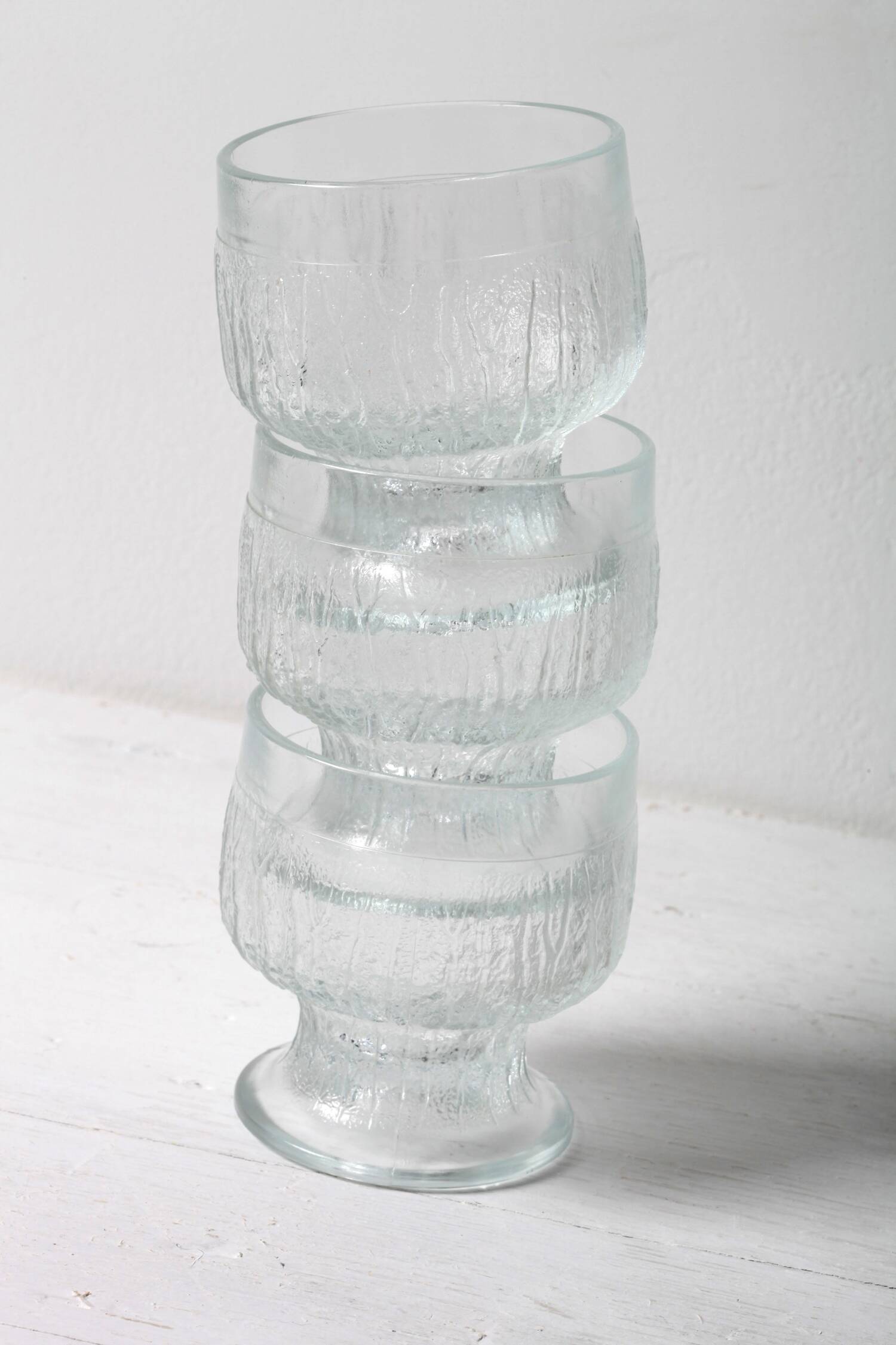 3 verres en cristal Crystalex par Ivo Rozsypal, République tchèque 1977